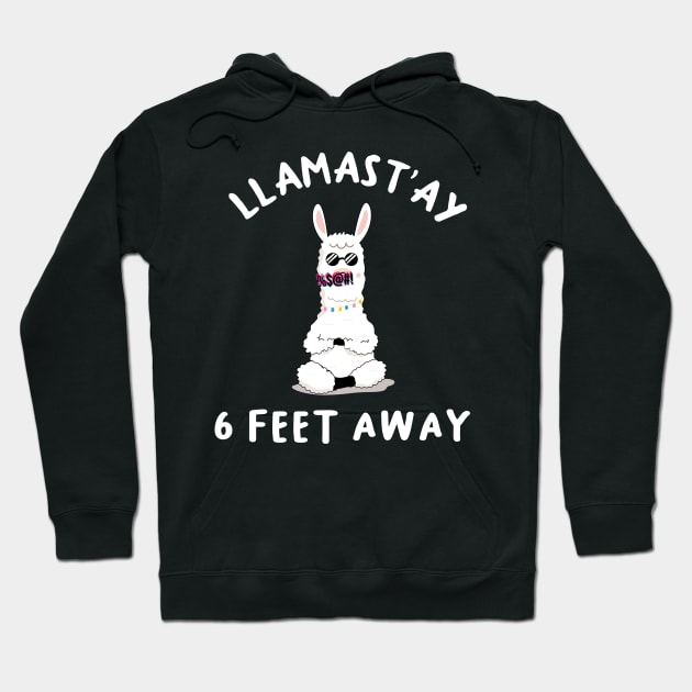 llamast'ay feet away: Humour Quote stay 6,six llama stay Hoodie by mezy
